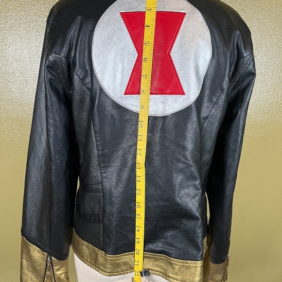 Marvel's Black Widow Jacket Women's Large Her Universe Faux Leather Cosplay 962A - Picture 8 of 9